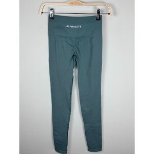 Alphalete Amplify Seamless Leggings Neutral Gray Green Scrunch Butt Size Small